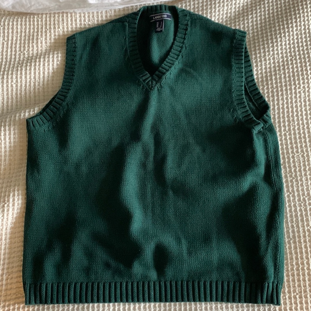 Lands End Green Sweater Vest